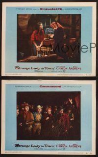3p513 STRANGE LADY IN TOWN 3 LCs '55 Greer Garson, Dana Andrews, Cameron Mitchell