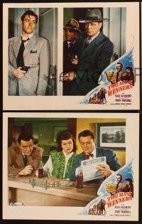 3p538 TOO MANY WINNERS 3 LCs '47 Hugh Beaumont as detective Michael Shane in action!