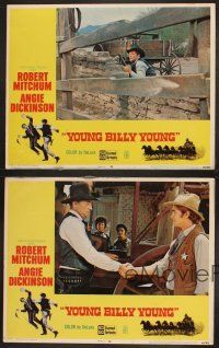 3p303 YOUNG BILLY YOUNG 4 LCs '69 cowboys Robert Mitchum & Robert Walker in western action!