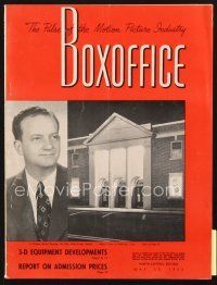 3r071 BOX OFFICE exhibitor magazine May 30, 1953 Three Stooges & Walt Disney in 3-D, Houdini!