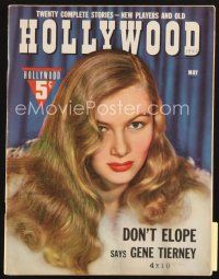3r101 HOLLYWOOD magazine May 1942 close up of sexy Veronica Lake with peekaboo hair & fur coat!