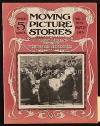 3r074 MOVING PICTURE STORIES magazine May 23, 1913 The Death of Lincoln scene in The Toll of War!