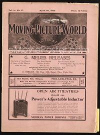3r054 MOVING PICTURE WORLD exhibitor magazine April 30, 1910 poster & theater images + more!