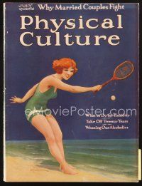 3r113 PHYSICAL CULTURE magazine July 1922 art of The Bathing Tennis Girl by Jay W. Weaver!