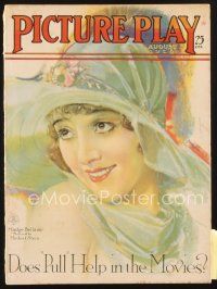 3r082 PICTURE PLAY magazine August 1928 wonderful artwork of Madge Bellamy by Modest Stein!