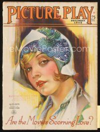 3r085 PICTURE PLAY magazine December 1928 great artwork of Alice White by Modest Stein!