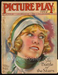 3r079 PICTURE PLAY magazine March 1928 artwork of Esther Ralston by Modest Stein!