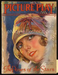 3r081 PICTURE PLAY magazine May 1928 artwork of pretty Dorothy Mackaill by Modest Stein!