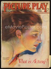 3r083 PICTURE PLAY magazine September 1928 cool art of pretty Evelyn Brent by Modest Stein!