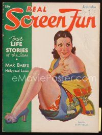 3r115 REAL SCREEN FUN magazine September 1934 full-length art of sexy Lupe Velez!