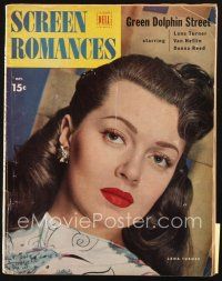 3r100 SCREEN ROMANCES magazine October 1947 best close up of sexy brunette Lana Turner!