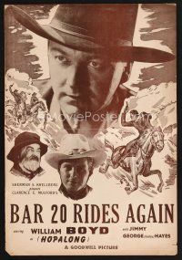 3r195 BAR 20 RIDES AGAIN pressbook R49 William Boyd as Hopalong Cassidy, Gabby Hayes!