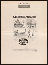3r281 WHAT DID YOU DO IN THE WAR DADDY pressbook '66 James Coburn, Blake Edwards, funny design!