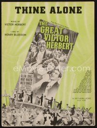 3r154 GREAT VICTOR HERBERT sheet music '39 Walter Connolly, Allan Jones & Mary Martin, Thine Alone!
