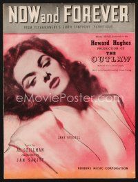 3r164 OUTLAW sheet music '46 art of sexy Jane Russell, Howard Hughes, Now and Forever!