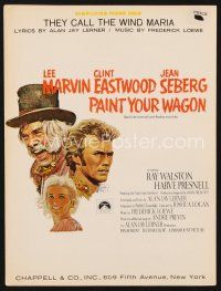 3r165 PAINT YOUR WAGON sheet music '69 Eastwood, Marvin & Seberg, They Call the Wind Maria!