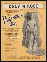 3r180 VAGABOND KING stage play sheet music '25 Russell Janney's spectacular play, Only a Rose!