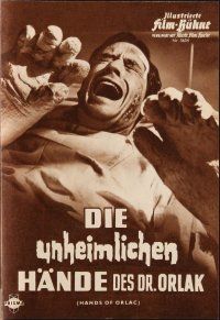 3r334 HANDS OF ORLAC German program '61 pianist Mel Ferrer has the hands of a murderer, different!