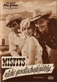 3r340 MISFITS German program '61 Clark Gable, Marilyn Monroe, Clift, John Huston, different!