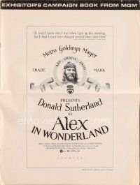 3r191 ALEX IN WONDERLAND pressbook '71 wild image of Donald Sutherland, Jeanne Moreau!
