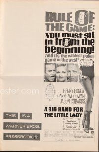 3r202 BIG HAND FOR THE LITTLE LADY pressbook '66 Henry Fonda, Joanne Woodward, wildest poker game!