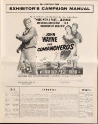 3r212 COMANCHEROS pressbook '61 art of cowboy John Wayne, Michael Curtiz!