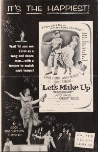 3r238 LET'S MAKE UP pressbook '56 Errol Flynn dances with Anna Neagle, it's the happiest!
