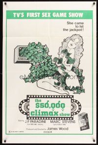 3s003 $50,000 CLIMAX SHOW 1sh '75 TV's 1st sex gameshow, she came to hit the jackpot!