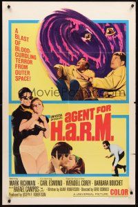3s018 AGENT FOR H.A.R.M. 1sh '66 Mark Richman, Wendell Corey, sexy spy in bikini!
