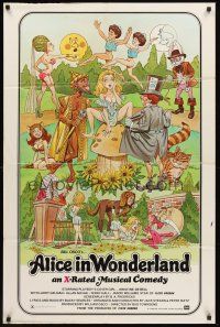 3s024 ALICE IN WONDERLAND 1sh '76 x-rated, sexy Playboy's cover girl Kristine De Bell!