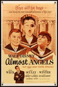 3s027 ALMOST ANGELS 1sh '62 Disney, boys will be boys, but they're only angels when they're singing!