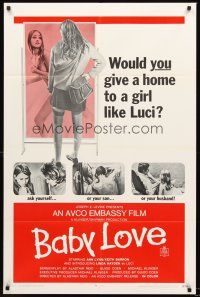 3s045 BABY LOVE 1sh '69 would you give a home to a girl like Luci, a BAD girl!