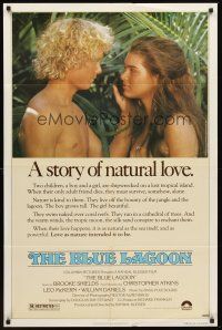 3s091 BLUE LAGOON 1sh '80 sexy young Brooke Shields & Christopher Atkins!