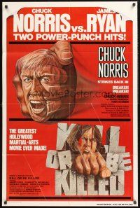 3s102 BREAKER BREAKER/KILL OR BE KILLED 1sh '80 Chuck Norris vs James Ryan, cool kung fu art!