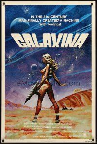 3s282 GALAXINA style A 1sh '80 great sci-fi art of sexy Dorothy Stratten by Robert Tanenbaum!