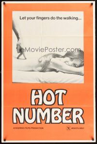 3s341 HOT NUMBER 1sh 1970s AT&T slogan parody showing fingers 'walking' on a naked woman!