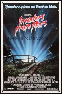 3s364 INVADERS FROM MARS 1sh '86 Tobe Hooper, art by Rider, there's no place on Earth to hide!