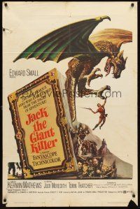 3s370 JACK THE GIANT KILLER 1sh '62 Kerwin Mathews, Judi Meredith, wild fantasy art!