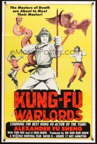 3s402 KUNG-FU WARLORDS 1sh '83 the masters of death are about to meet their master!