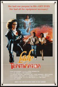 3s409 LADY TERMINATOR 1sh '88 action art of Barbara Anne Constable & Christopher Hart!