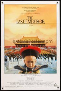3s411 LAST EMPEROR 1sh '87 Bernardo Bertolucci epic, image of young Chinese emperor w/army!