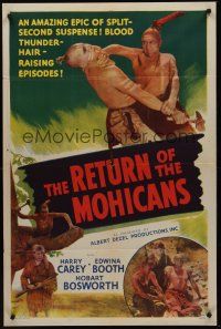 3s415 LAST OF THE MOHICANS 1sh R48 serial, amazing epic of blood Returns!