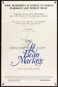 3s418 LE BEAU MARIAGE 1sh '82 French romantic comedy directed by Eric Rohmer!