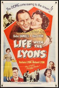 3s426 LIFE WITH THE LYONS 1sh '54 Bebe Daniels, Ben Lyon, Barbara Lyon, Richard Lyon!
