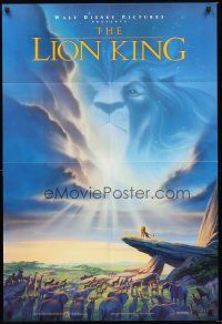 3s429 LION KING DS 1sh '94 classic Disney cartoon set in Africa, cool image of Mufasa in sky!