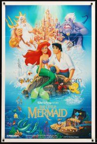 3s434 LITTLE MERMAID DS 1sh '89 Ariel & cast, Disney underwater cartoon!