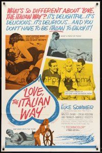 3s450 LOVE THE ITALIAN WAY 1sh '64 Femmine di Lusso, Elke Sommer, Walter Chiari, Ugo Tognazzi!