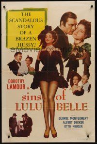 3s454 LULU BELLE 1sh R53 full-length art of sexy Dorothy Lamour & with George Montgomery!