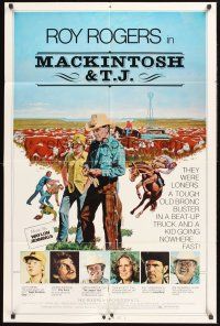 3s460 MACKINTOSH & T.J. 1sh '75 Robert Tanenbaum art of Roy Rogers & cattle!