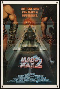 3s464 MAD MAX 2: THE ROAD WARRIOR int'l 1sh '81 Mel Gibson returns as Mad Max, art by R. Obrero!